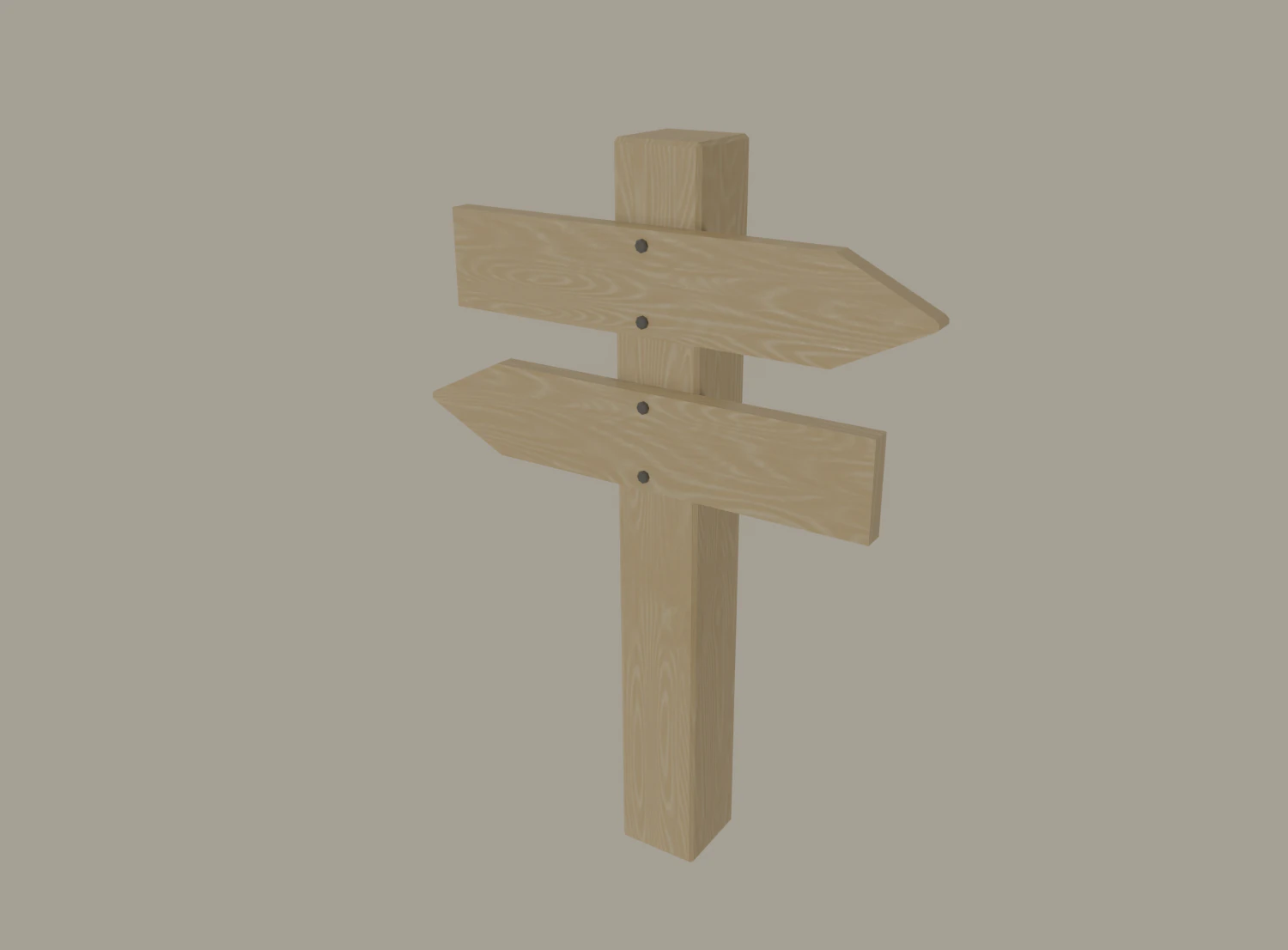 wooden arrow sign 3D Model .c4d .max .obj .3ds .fbx .stl .blend 