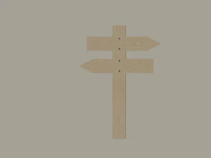 wooden arrow sign 3D Model