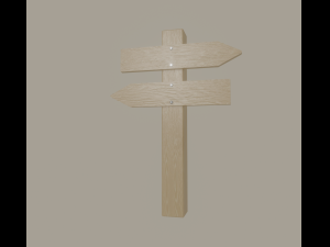 wooden arrow sign Modelo 3D
