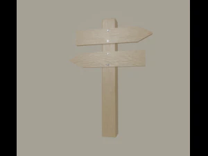 wooden arrow sign 3D Model