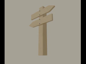 wooden arrow sign 3D Model