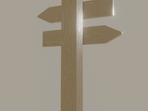 wooden arrow sign Modelo 3D
