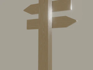 wooden arrow sign 3D Model