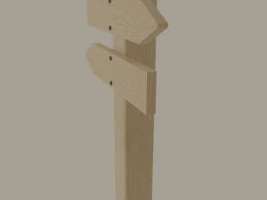 wooden arrow sign 3D Model