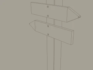 wooden arrow sign 3D Model