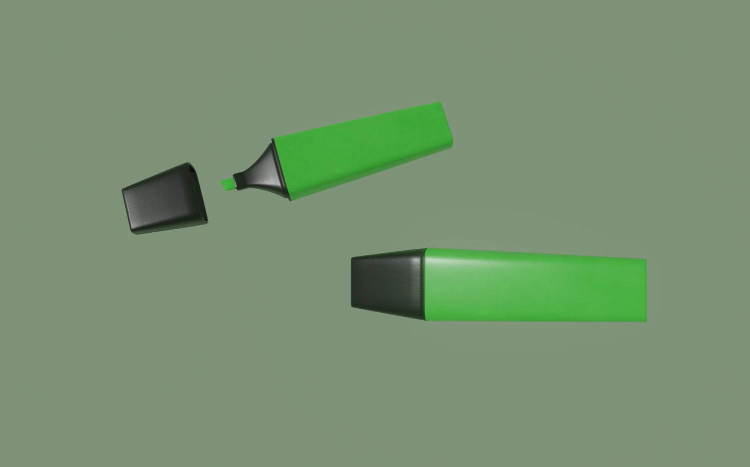 highlighter 3D Model .c4d .max .obj .3ds .fbx .stl .blend