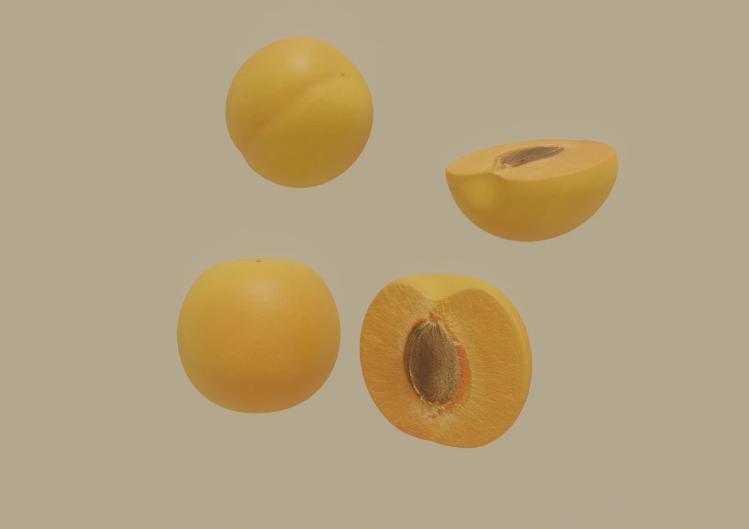 apricot 3D Model .c4d .max .obj .3ds .fbx .stl .blend 