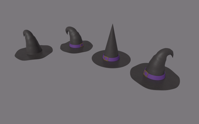 witch hat 3D-Modell .c4d .max .obj .3ds .fbx .stl .blend 