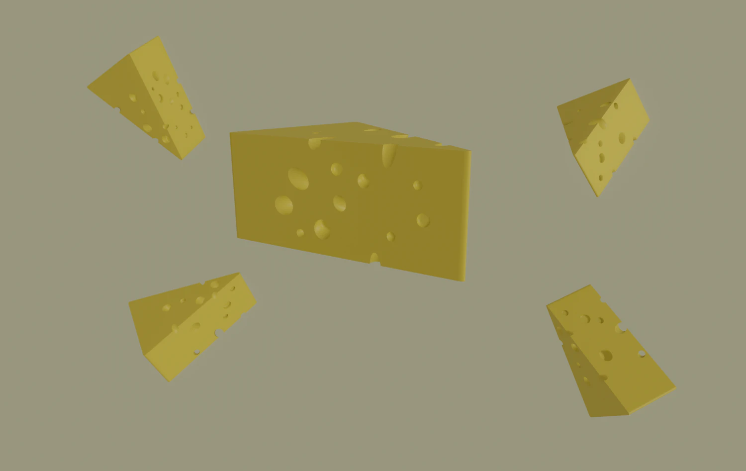 swiss cheese 3D Model .c4d .max .obj .3ds .fbx .stl .blend 