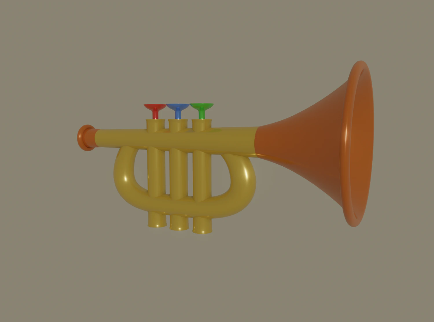 trumpet toy 3D Model .c4d .max .obj .3ds .fbx .stl .blend 