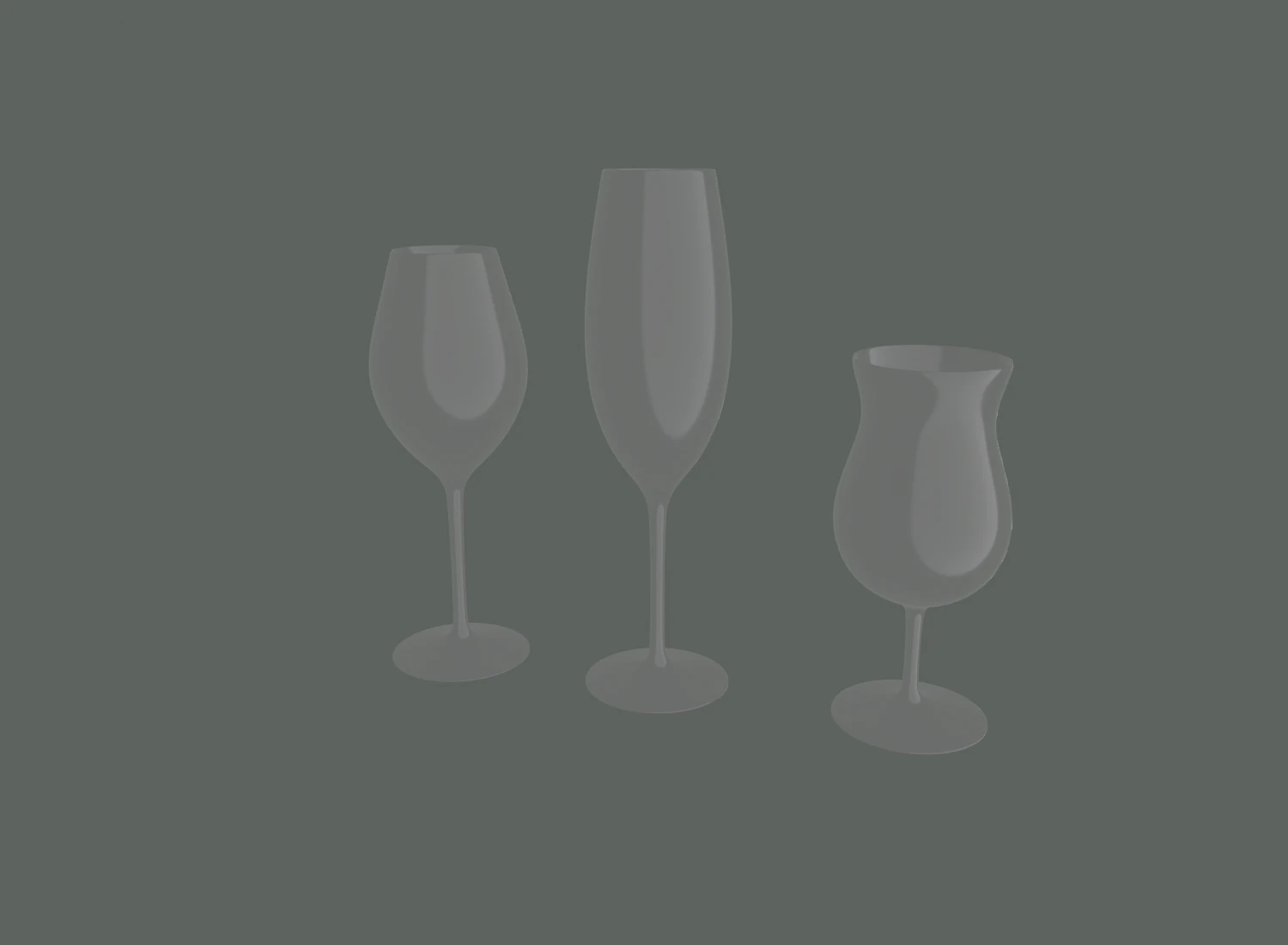 champagne glass 3D Model .c4d .max .obj .3ds .fbx .stl .blend 