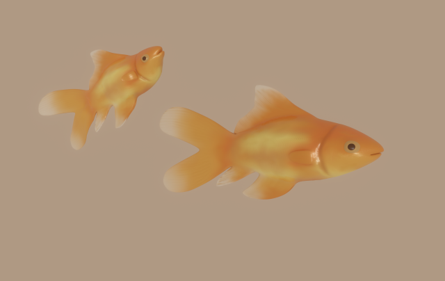 goldfish 3D Model .c4d .max .obj .3ds .fbx .stl .blend 