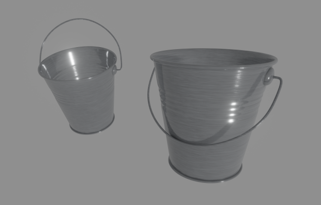 steel bucket 3D Модель .c4d .max .obj .3ds .fbx .stl .blend 