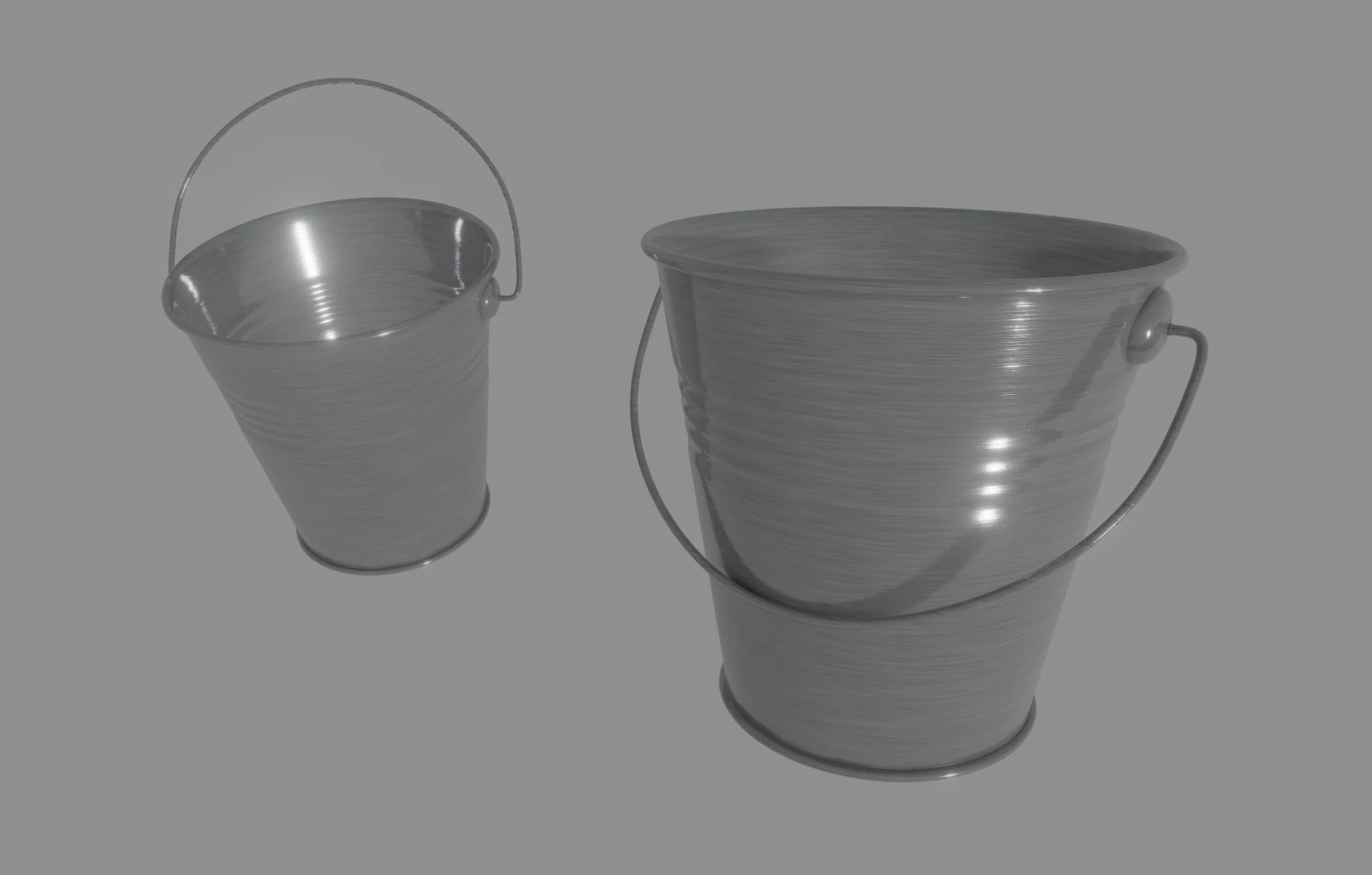 steel bucket 3D Model .c4d .max .obj .3ds .fbx .stl .blend 