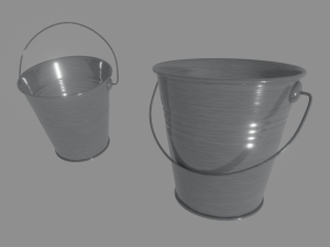 steel bucket 3D 模型
