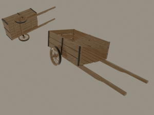 wooden cart 3D 모델