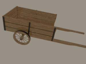 wooden cart 3D Модель