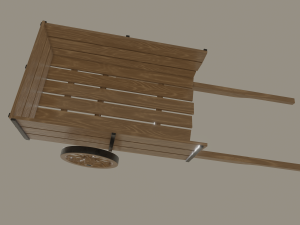 wooden cart 3D Модель