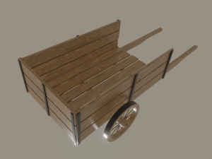 wooden cart 3D Модель