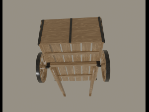 wooden cart 3D Модель