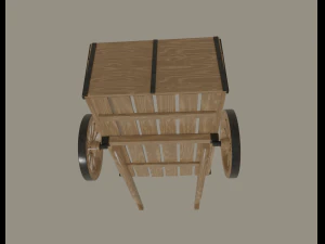wooden cart 3D Model
