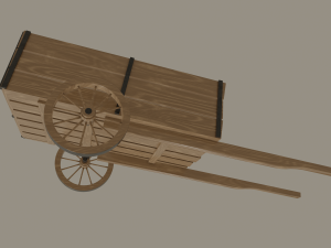 wooden cart 3D Модель