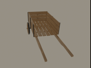 wooden cart 3D Модель