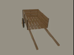 wooden cart 3D Model