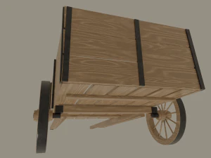 wooden cart 3D Model