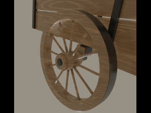 wooden cart 3D Модель