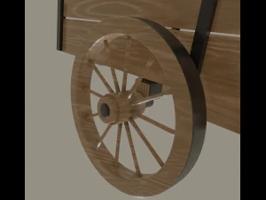 wooden cart 3D Model