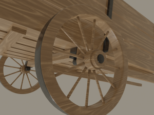 wooden cart 3D Модель