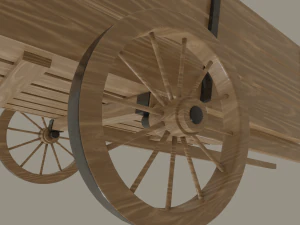 wooden cart 3D Model