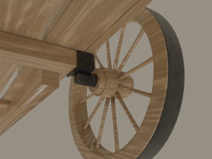 wooden cart 3D Модель