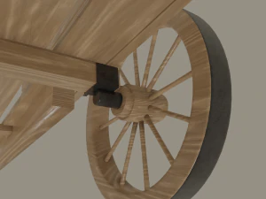 wooden cart 3D Model