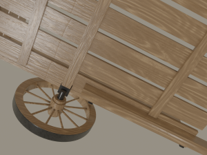 wooden cart 3D Модель