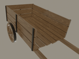 wooden cart 3D Модель
