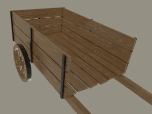 wooden cart 3D Model