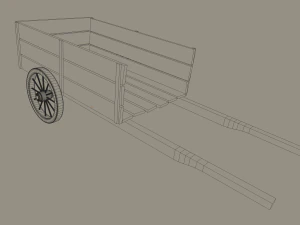 wooden cart 3D Model