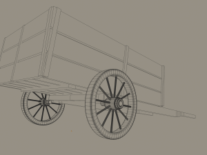wooden cart 3D Модель