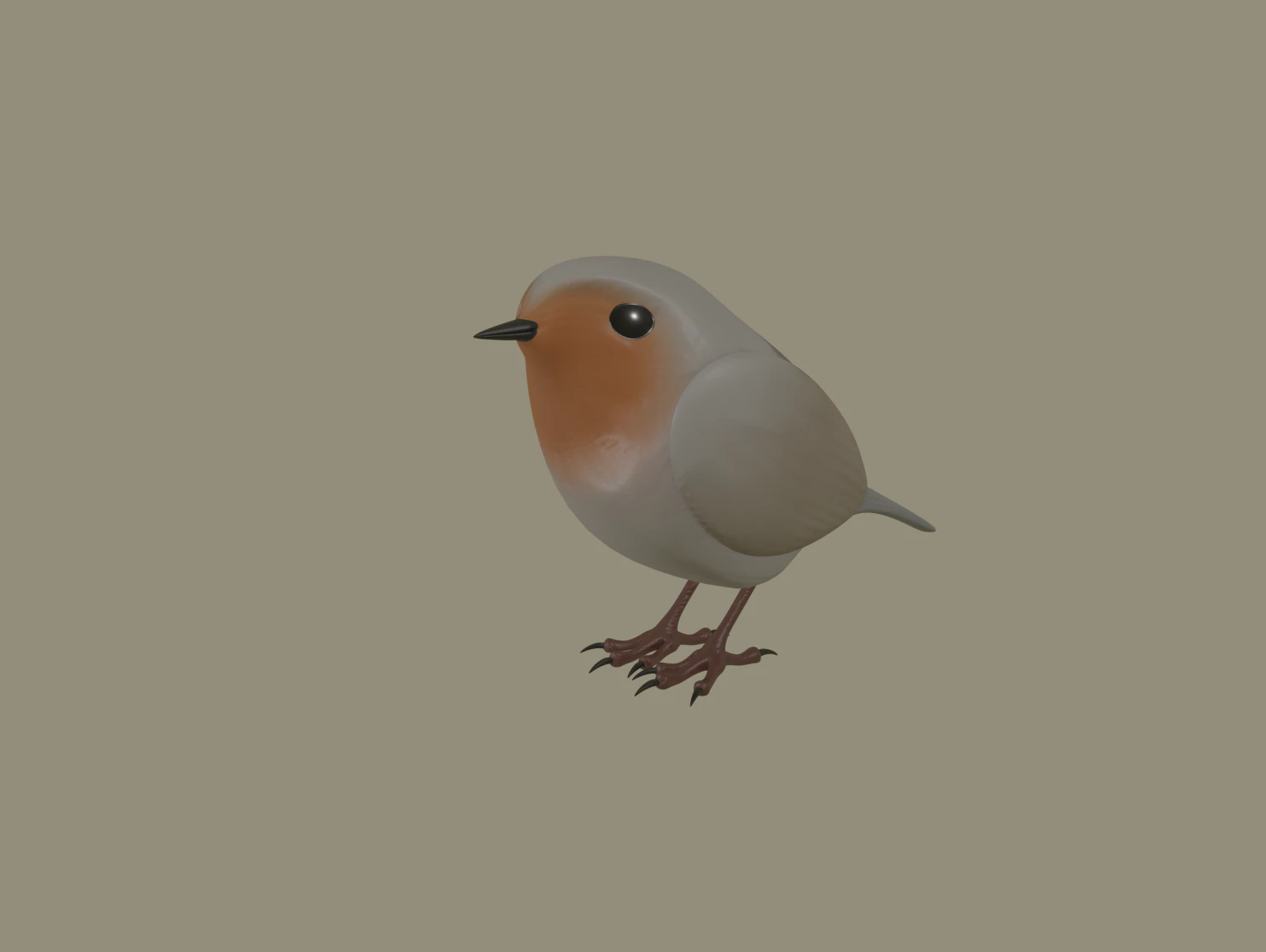 european robin bird 3D Model .c4d .max .obj .3ds .fbx .stl .blend 