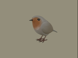 european robin bird Model 3D