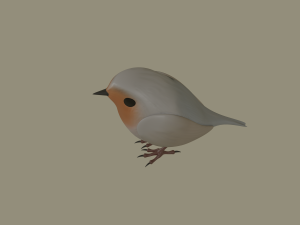 european robin bird 3D Model