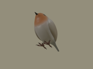 european robin bird 3D Model