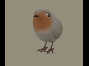 european robin bird 3D Model