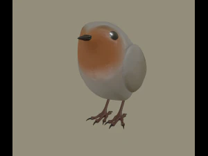 european robin bird 3D Model