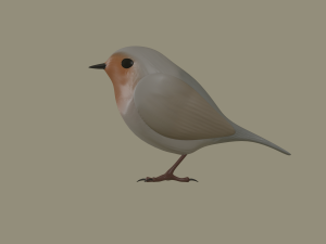 european robin bird 3D Model