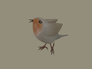 european robin bird 3D Model