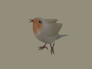 european robin bird 3D Model
