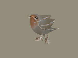 european robin bird 3D Model